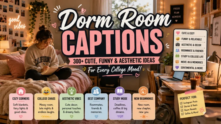 Dorm Room Captions
