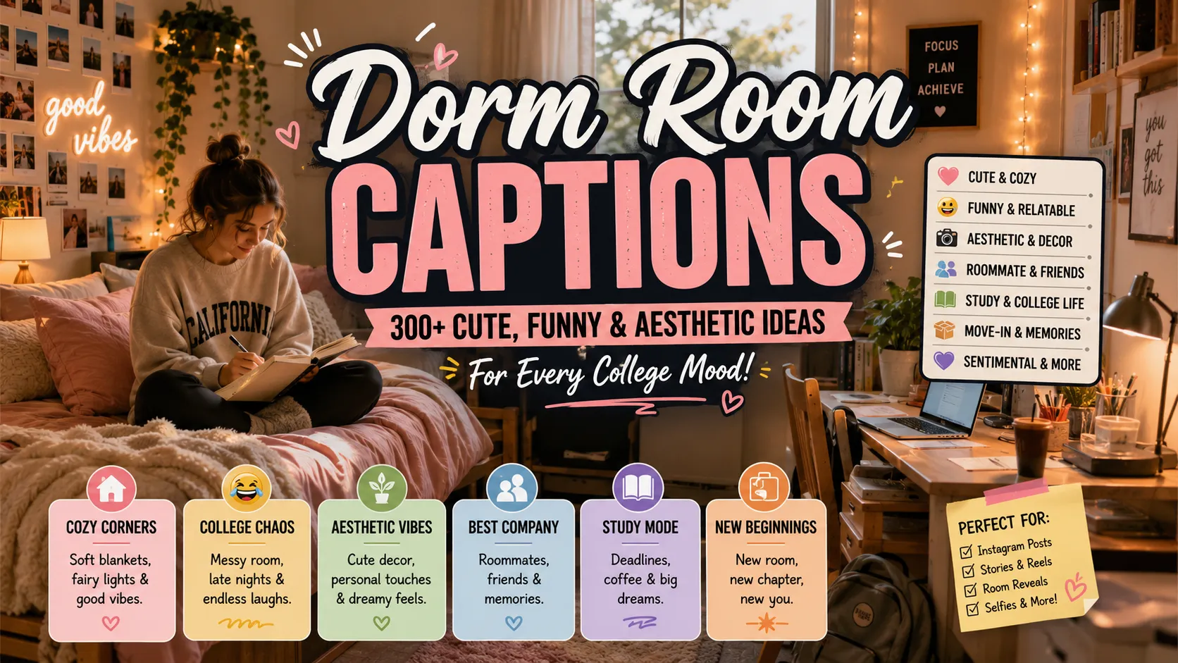 Dorm Room Captions
